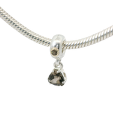 VERY RARE Genuine PANDORA 790584SQ Close To My Heart Silver & 14k Smoky Quartz Dangle Only